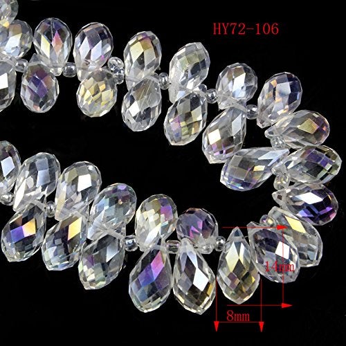 HYBEADS 100 قطعة 6x12 مللي متر بالجملة حفر قطرة كريستال Ab الخرز الأحجار الكريمة فضفاض الخرز - Image 2